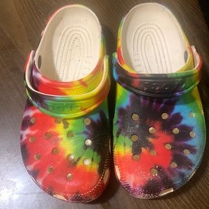 Adult rainbow Crocs size 3